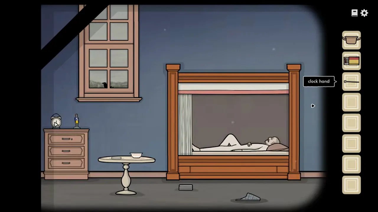 Servant of the Lake Aldous bedroom clock set toward 7:00