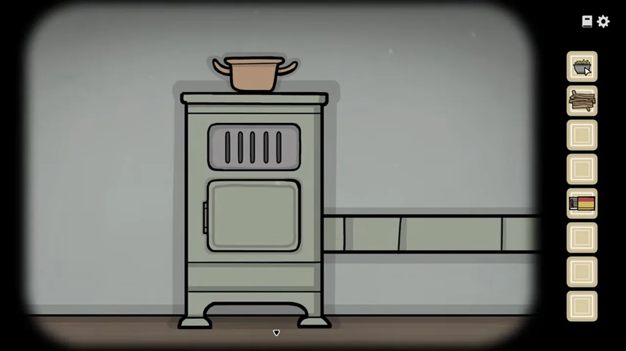 Servant of the Lake kitchen stove and porridge pot after the employment contract